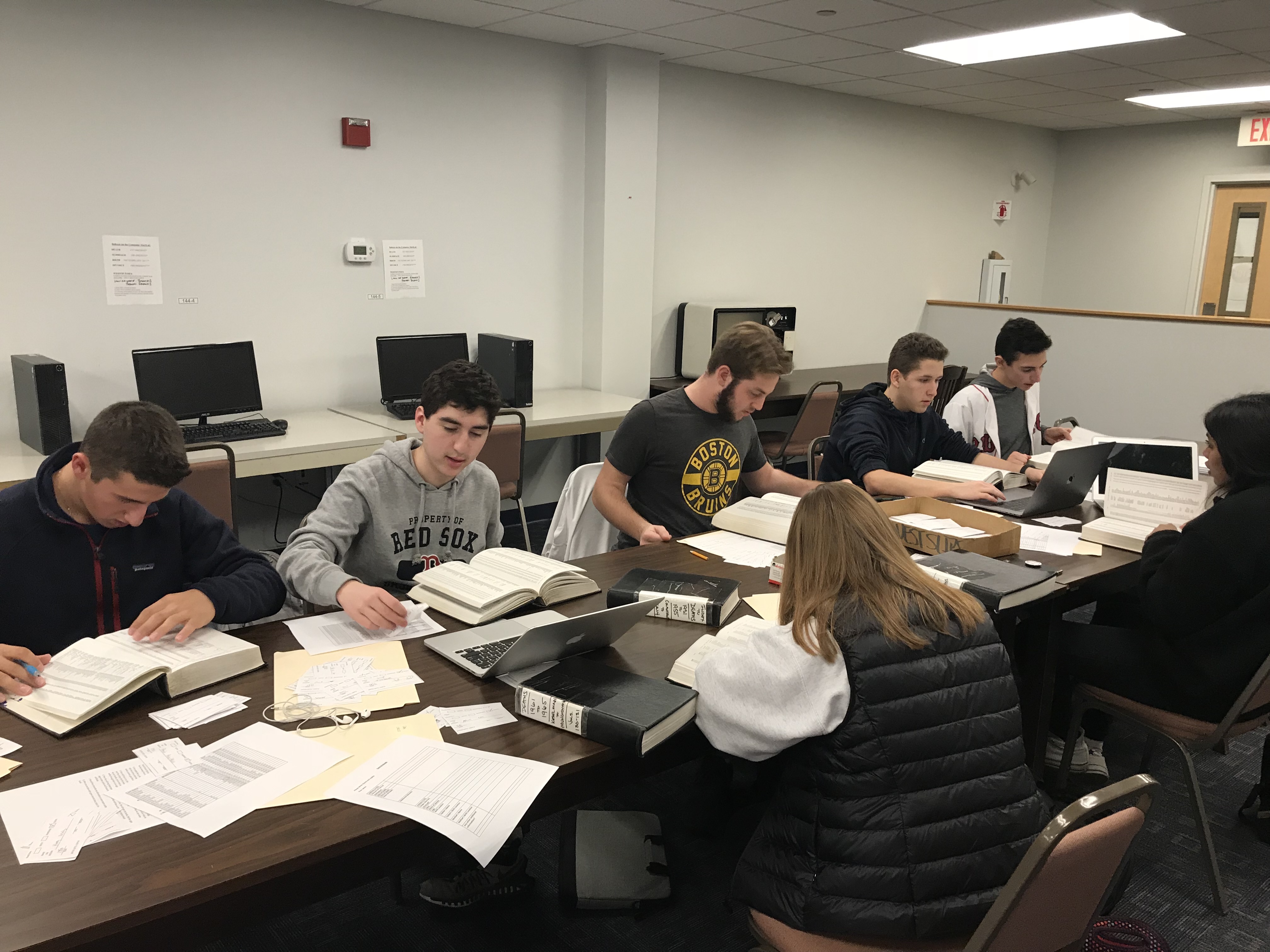 Students at the Massachusetts Office of Vital Records and Statistics